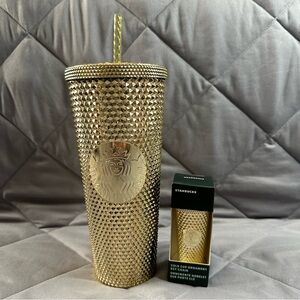 NWT Starbucks Venti Studded Cup and Key Chain Set